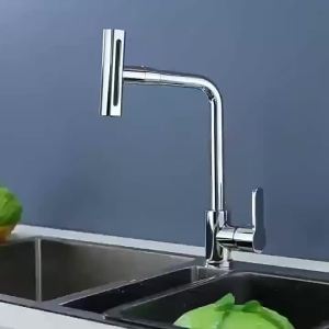 4-Mode Waterfall Kitchen Faucet 360° Rotating Swing Arm Hot & Cold Stainless Steel Sink Tap Deck Mount