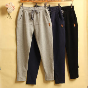 Spring Autumn Cotton Casual Pants Womens Slim Fit Sweatpants Simple Large Size Sports Pants Pencil Pants Elastic Long Pants