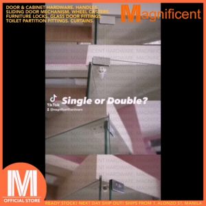 Push to Open Glass Hinge Single Magnetic (White) (2 sets)