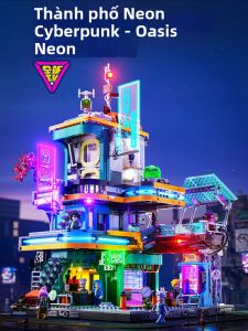Funwhole | Cyberpunk Series Neon Oasis Apartment Building Model Kit