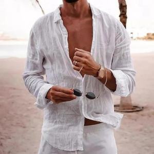 Áo Sơ Mi Nam Mùa Thu Chất Liệu Cotton Linen Thoáng Khí Tay Dài Cổ Điển Màu Trơn Nhanh Khô Kiểu Dáng Đơn Giản.