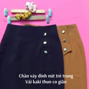 Chân váy bút chì công sở dài 60cm vải gold co giãn CV0017 VannhShop