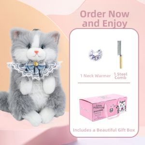 QIAOSHANG | Cartoon Simulated Lace Bowknot Cat Plush Backpack