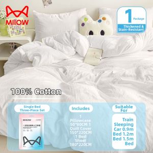 MiiOW | Disposable 100% Cotton Bedding Set For Hotels and Train Travel Anti-Dirty