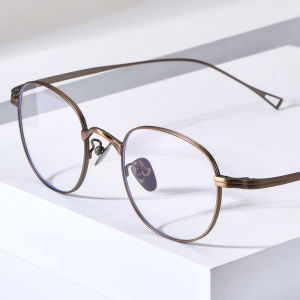 NIANZHEN Kính mắt hợp kim titan khung người đàn ông hình bầu dục thiết kế thương hiệu kính phụ nữ siêu nhẹ Mắt kính hoài cổ kính 88055