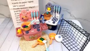 18PCS MINI KITCHEN TOY Cooking Set Toys Play House Toys For Kids Girls Chef Toys Assemble Toy