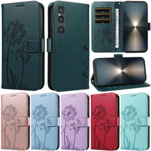 Luxury Butterfly Flip case For Sony Xperia 1 VI 10 VI 5 V 10 V 1 V 5 IV 10 IV 1 IV Dandelion Wallet Card Soft Leather Magnetic Skin Stand Cover