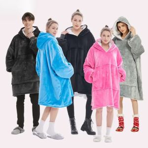 Hooded Lazy Person Flannel Blanket