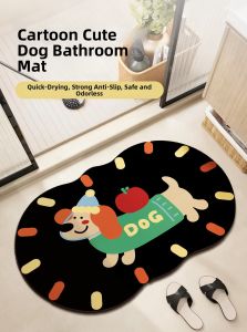 ovzf | Water-Absorbent Anti-Slip Diatomaceous Earth Bathroom Mat