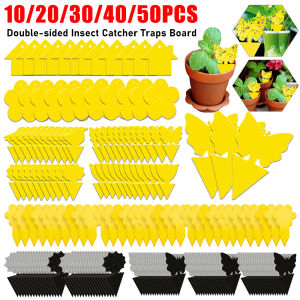 10-50PCS Sticky Traps Fruit Fly Gnat Trap Yellow Sticky Bug Trap for Indoor Outdoor Use Insect Pest Control Garden Strong Glue