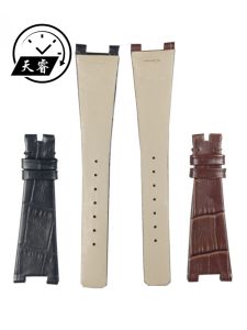สายนาฬิกาหนังแท้เปลี่ยนสีน้ำตาลสีดำลายไม้ไผ่ปากจมเต็มความกว้าง 9 มมบาง 195 มมสำหรับผู้ชายผู้หญิง