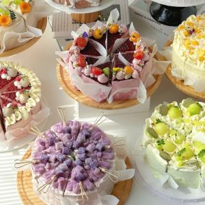 Parchment Paper for Cake Packaging 6/8 Cut Bakeware Pastry Separator Oil Resistant Base Support Transparent Dessert Edge