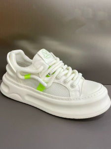 New Mens Comfortable Casual Mesh Upper Shoes Versatile Stylish Trendy High-End Feeling European Cool Flat Heel round Toe Shoes