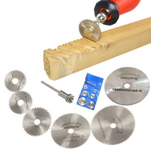Bộ 6 Cái Lưỡi Cưa Tròn Mini Đĩa Cắt Thép Tốc Độ Cao Dụng Cụ Khoan Xoay Cho Gỗ Nhôm Cắt-HAUSE