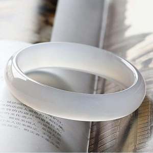 Genuine Goods Natural Xinjiang Hetian Jade White Jade Bracelet Womens Suet Grade Jade Round Bar Young Adult Thin Narrow Version Beauty Bracelet