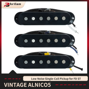 PHRILAM  Fiber bobbin Vintage Alnico5 Low Noise Single-Coil Pickup for FD ST Style Electric Guitar White/Black/Cream