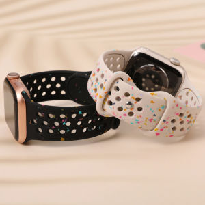 Strap for Apple Watch Ultra 49mm 45mm 41mm 44mm 40mm 42mm 38mm Women Men iWatch Series 9 8 SE 7 6 5 4 3 2 1 Silicone Band Two-Tone Wristband