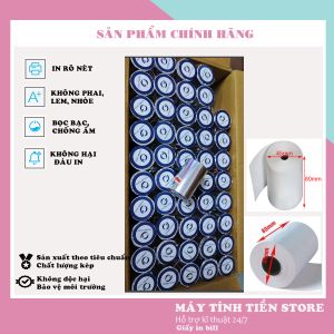 Combo giấy in hoá đơn K80*45 giấy Oji loại 1 phù hợp với các phần mềm bán hàng