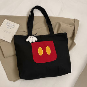 กระเป๋าผ้าใบทรงถุงใหญ่ 2025 กระเป๋าสะพายไหล่แบบสะพายข้างสำหรับนักเรียน แฟชั่นใส่หนังสือ น้ำหนักเบา กระเป๋าถือแบบลำลอง