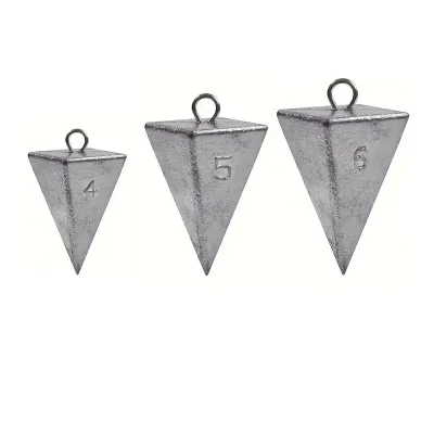 Pyramid Fishing Sinkers set - Lead Weights for Saltwater & Freshwater Ideal for Surf Fishing & Catfish Tackle 1oz to 6oz Set