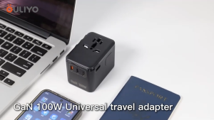 Universal Power Adapter 140W Fast GaN International Travel Adapter 3PD USB-C+2QC USB-A Travel Plug Adapter Universal Charger Adapter for Laptops Tablets Phones