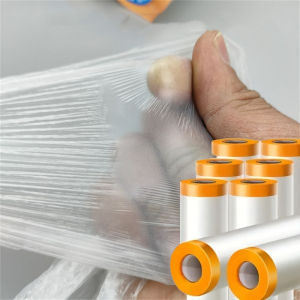 Pre Taped Masking Film Painters Plastic Sheeting Film Tape Car Paint Masking Film Automotive Painting Covering Furniture Tapes