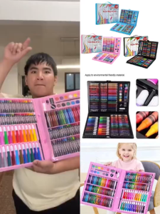 168pcs Kuromi Kids Mega Art Coloring Set Crayons Oil Pastels and Colored Pencils for Drawing