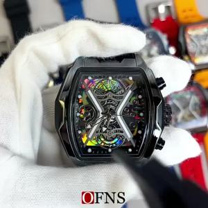 OFNS1213 Fashion Mens Quartz Watch Luminous Wristwatch Waterproof Silicone Strap Sports Leisure Watches for Man Reloj Hombre -2