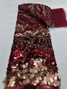OLEVO | 2026 Antique Gold Multi‑Size Sequined Mesh Fabric Retro Mixed Large Sequin Lace for Formal Occasion Dresses 5 Yards AT3033-A1