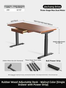SUMUYUAN | Electric Adjustable Wooden Desk With Drawer For Dual Use Gaming And Computing