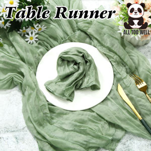 Gauze Voile Table Runner Boho Pink Blue Cheesecloth Dinning Table Decoration For Wedding Party Banquet Bride Shower