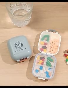 (S/L Size) Portable 7-Grid PP Medicine Box | Medicine Storage Holder Kotak Penyimpanan Ubat 便携小药盒