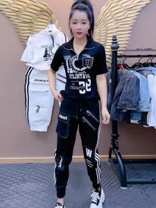 Casual Sportswear Set Women Summer Fashion Ladies T-shirt Short Sleeve Harem Pants Small Size Two-piece Set