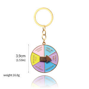 Funny Spinning Keychain Complementary Colors Interactive Rotatable Metal Pendant Keyring For Women Men Car Backpack Accessories