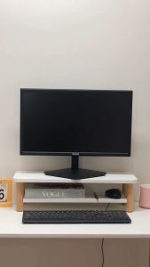 Rak penyimpanan desktop pintar komputer Desktop yang ditinggikan rak penyimpanan notebook kantor dasar layar monitor - YOYOSOO