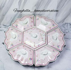 Prasmanan Queen Rose  set Tempat Saji Lauk Makanan Motif shabby chic mewah Import QUEEN ROSE keramik dapur