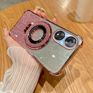 Oppoa58 Phone Case High-End New Gradient Glitter Fashion Soft Shell 5G Applicable A58x Magnetic Bracket A78 All Wrapped Creative A1X Ultra-Thin Transparent Airbag A1 Active Version Drop-Resistant Protective Cover