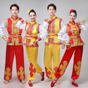 New Arrival Drum-Playing Costume Performance Costume Adult Men Dragon and Lion Dance Gongs and Drums Costume National Yangge Clothes Dance Performance Costumes
