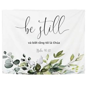 Thảm Treo Tường Bằng Vải Polyester Hình Lá Bạch Đàn Trang Trí Câu Nói Tôn Giáo Đơn Giản Dùng Cho Phòng Ngủ Ký Túc Xá Nhà Ở Không Cần Khung.
