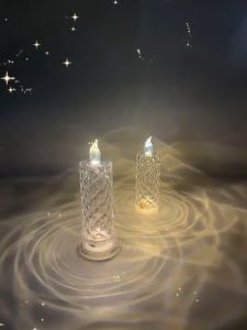 Harga Grosir - Lampu Lilin Estetik / Lampu LED Bentuk Lilin Motif Kristal / Lampu Dekorasi Kamar