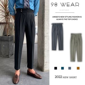 Quần baggy nam cạp cao 98WEAR ống rộng vải Hàn cao cấp co giãn phân loại tây âu lịch lãm trẻ trung