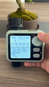 Bộ hẹn giờ tưới cây tự động HCT-372: cảm biến mưa 5 chương trình chống nước tiết kiệm pin.