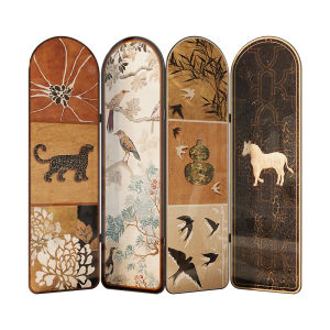 Meisda Retro Style Folding Screen Partition Living Room Bedroom Dividers French Vintage Design Privacy Protection Wooden Frame