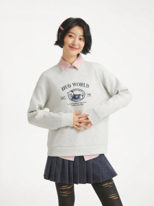 Hotwind | Womens Pullover Hoodie Spring New Cartoon Print Layering Top
