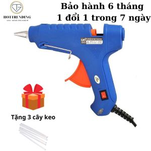 Súng bắn keo nến silicon 20W tặng 3 cây keo silicon trong suốt nóng chảy tiện dụng (7mm x 270mm) làm đồ Hanmade - sửa chữa