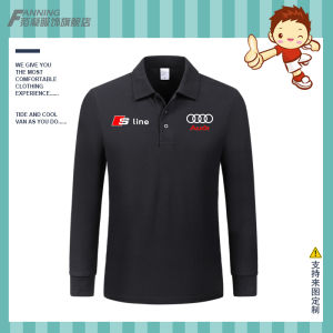 AUDI Audi Modified Car 4S Store Lapel Polo Shirt Work Clothing Mens and Womens Long Sleeves T-Shirt Plus Size Spring & Fall