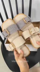 LAMELIKA  Milan Sandal Flat Teplek Wanita Heels 1 Cm Vintage Series