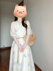 QINGMUZI | Vintage High-Quality Sweet Style Floral Dress