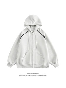 เสื้อสเวตเตอร์คาร์ดิแกนมีฮู้ดแบบหลวมๆ สไตล์ย้อนยุคแบบลำลองสำหรับฤดูใบไม้ร่วงสำหรับผู้ชายและผู้หญิง ผ้าฝ้าย 100% ลายการ์ตูน