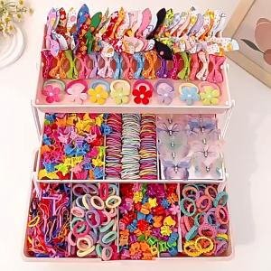 VIVIDI No Hurt Hair Hair Accessories Set High Elastic Colorful Hair Clips Frangipani Kids Hair Accessories Princess Gift Set